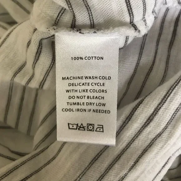 ANTHROPOLOGIE Lilla P White & Grey Stripe Tank Top/ Sz M - Picture 4 of 4